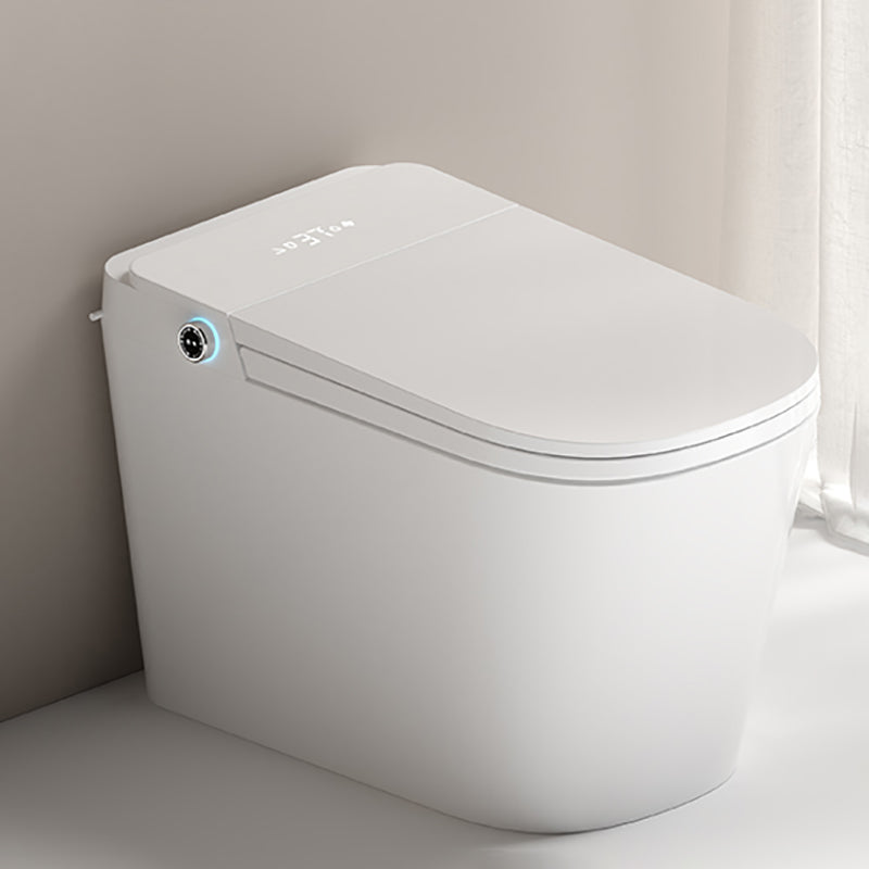 Elongated Floor Mount Bidet Gloss Finish Smart Bidet in White White Clearhalo 'Bathroom Remodel & Bathroom Fixtures' 'Bidets' 'Home Improvement' 'home_improvement' 'home_improvement_bidets' 'Toilets & Bidets' 7393893