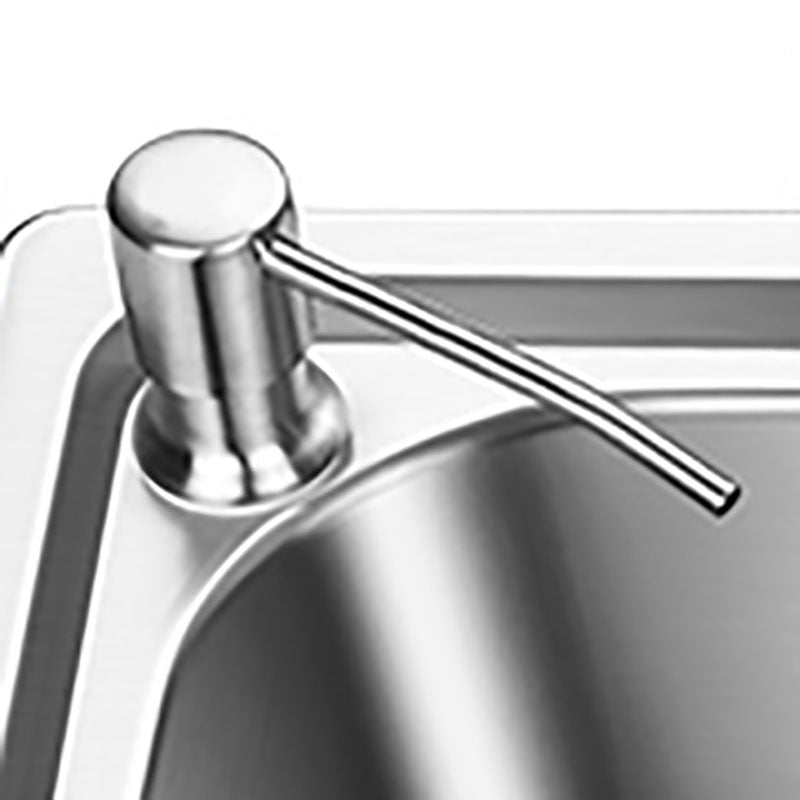 Single Bowl Kitchen Sink Stainless Steel Rectangle Sink with Drain Assembly Clearhalo 'Home Improvement' 'home_improvement' 'home_improvement_kitchen_sinks' 'Kitchen Remodel & Kitchen Fixtures' 'Kitchen Sinks & Faucet Components' 'Kitchen Sinks' 'kitchen_sinks' 7393968