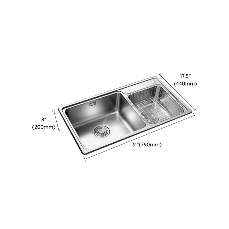 Stainless Steel Kitchen Sink Double Bowl Kitchen Sink with Drain Assembly Clearhalo 'Home Improvement' 'home_improvement' 'home_improvement_kitchen_sinks' 'Kitchen Remodel & Kitchen Fixtures' 'Kitchen Sinks & Faucet Components' 'Kitchen Sinks' 'kitchen_sinks' 7393996