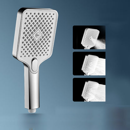 Modern Rectangular Hand Shower Water Efficient Wall-Mount Hand Shower Silver Hand Shower Clearhalo 'Bathroom Remodel & Bathroom Fixtures' 'Home Improvement' 'home_improvement' 'home_improvement_shower_heads' 'Shower Heads' 'shower_heads' 'Showers & Bathtubs Plumbing' 'Showers & Bathtubs' 7394004