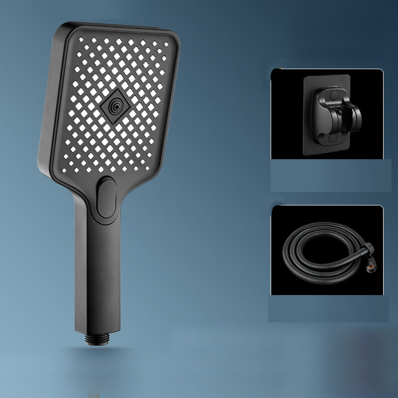 Modern Rectangular Hand Shower Water Efficient Wall-Mount Hand Shower Black Shower & Hose & Hole-free Wall Seat Clearhalo 'Bathroom Remodel & Bathroom Fixtures' 'Home Improvement' 'home_improvement' 'home_improvement_shower_heads' 'Shower Heads' 'shower_heads' 'Showers & Bathtubs Plumbing' 'Showers & Bathtubs' 7394011