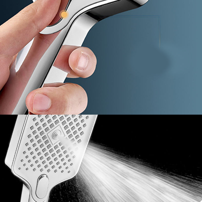 Modern Rectangular Hand Shower Water Efficient Wall-Mount Hand Shower Clearhalo 'Bathroom Remodel & Bathroom Fixtures' 'Home Improvement' 'home_improvement' 'home_improvement_shower_heads' 'Shower Heads' 'shower_heads' 'Showers & Bathtubs Plumbing' 'Showers & Bathtubs' 7394013