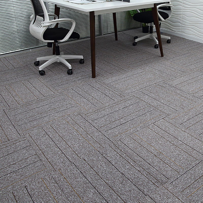 Indoor Carpet Tile Level Loop Non-Skid Carpet Tiles with Waterproof Light Red 40-Piece Set Asphalt Clearhalo 'Carpet Tiles & Carpet Squares' 'carpet_tiles_carpet_squares' 'Flooring 'Home Improvement' 'home_improvement' 'home_improvement_carpet_tiles_carpet_squares' Walls and Ceiling' 7394065