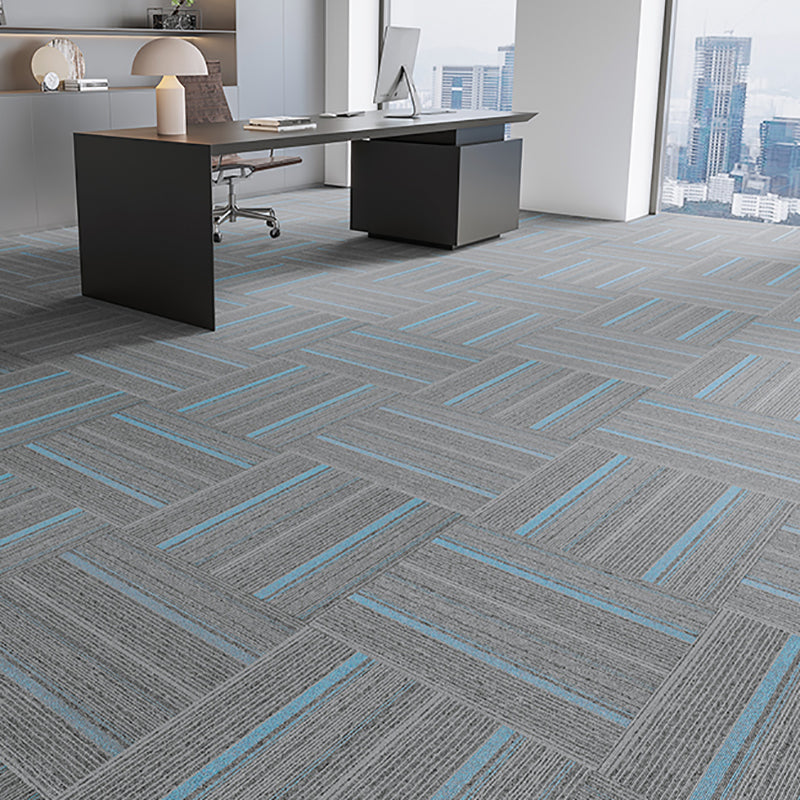 Indoor Carpet Tile Level Loop Non-Skid Carpet Tiles with Waterproof Grey/Blue 40-Piece Set Clearhalo 'Carpet Tiles & Carpet Squares' 'carpet_tiles_carpet_squares' 'Flooring 'Home Improvement' 'home_improvement' 'home_improvement_carpet_tiles_carpet_squares' Walls and Ceiling' 7394083