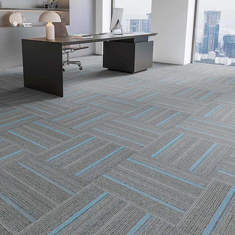 Indoor Carpet Tile Level Loop Non-Skid Carpet Tiles with Waterproof Grey Blue 40-Piece Set Clearhalo 'Carpet Tiles & Carpet Squares' 'carpet_tiles_carpet_squares' 'Flooring 'Home Improvement' 'home_improvement' 'home_improvement_carpet_tiles_carpet_squares' Walls and Ceiling' 7394083