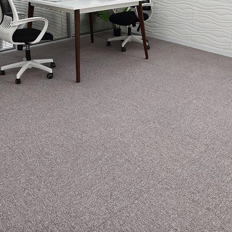 Indoor Carpet Tile Level Loop Non-Skid Carpet Tiles with Waterproof Gray-Pink 40-Piece Set Clearhalo 'Carpet Tiles & Carpet Squares' 'carpet_tiles_carpet_squares' 'Flooring 'Home Improvement' 'home_improvement' 'home_improvement_carpet_tiles_carpet_squares' Walls and Ceiling' 7394095