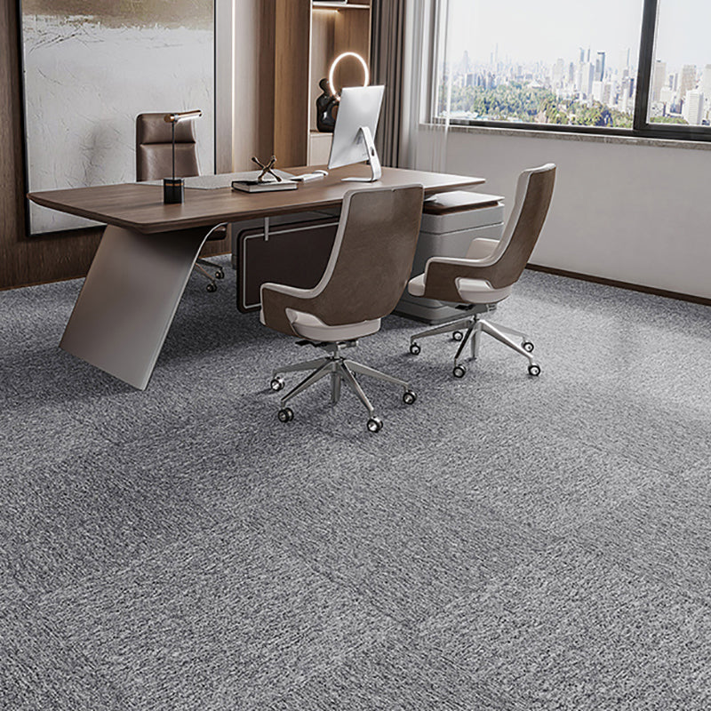 Indoor Carpet Tile Level Loop Non-Skid Carpet Tiles with Waterproof Matte Gray 40-Piece Set Clearhalo 'Carpet Tiles & Carpet Squares' 'carpet_tiles_carpet_squares' 'Flooring 'Home Improvement' 'home_improvement' 'home_improvement_carpet_tiles_carpet_squares' Walls and Ceiling' 7394103