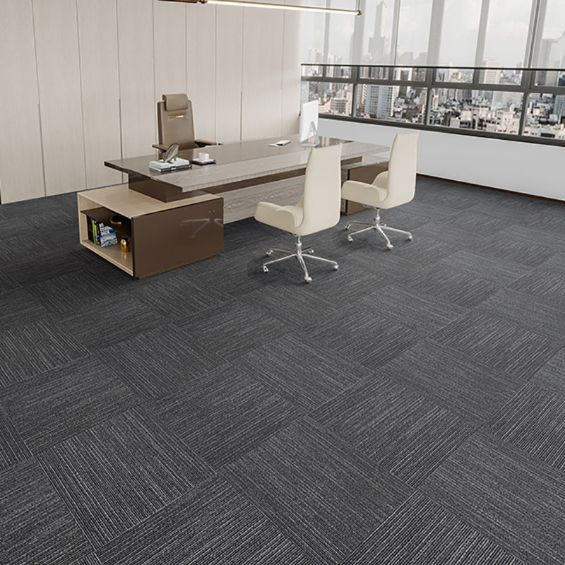 Indoor Carpet Tile Level Loop Non-Skid Carpet Tiles with Waterproof Gray-White 40-Piece Set Clearhalo 'Carpet Tiles & Carpet Squares' 'carpet_tiles_carpet_squares' 'Flooring 'Home Improvement' 'home_improvement' 'home_improvement_carpet_tiles_carpet_squares' Walls and Ceiling' 7394115