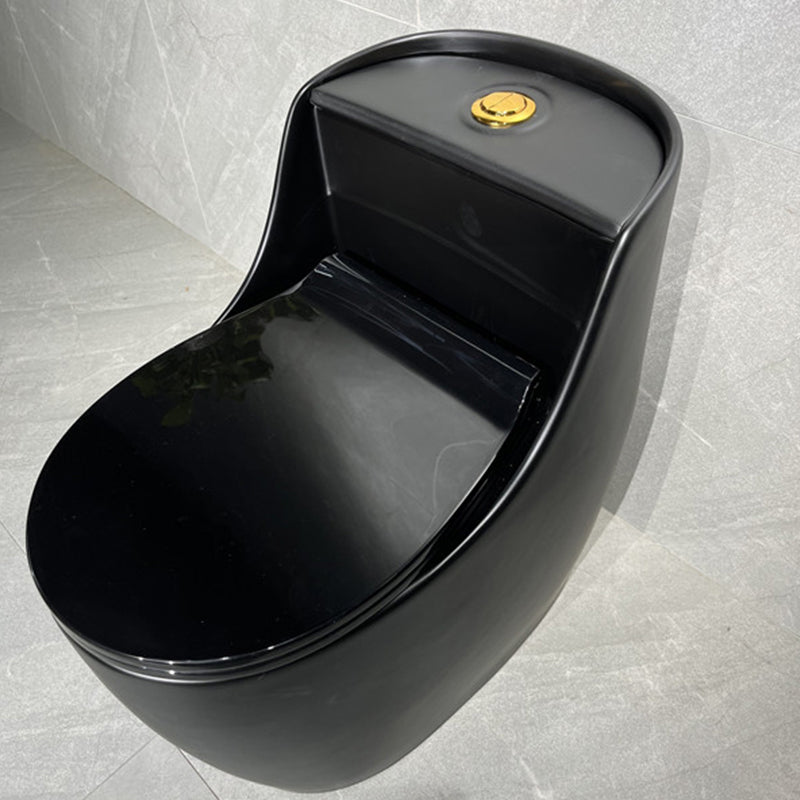 One Piece Toilet Modern Urine Toilet Floor Mounted Porcelain Toilet Bowl Black Clearhalo 'Bathroom Remodel & Bathroom Fixtures' 'Home Improvement' 'home_improvement' 'home_improvement_toilets' 'Toilets & Bidets' 'Toilets' 7394781