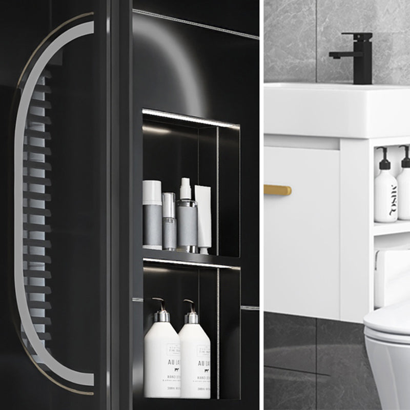 Modern Single Sink Vanity Set Wall Mount White Ceramic Vanity Clearhalo 'Bathroom Remodel & Bathroom Fixtures' 'Bathroom Vanities' 'bathroom_vanities' 'Home Improvement' 'home_improvement' 'home_improvement_bathroom_vanities' 7394923