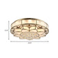 7-Light Flushmount Lighting Contemporary Blossom Frosted Glass Ceiling Flush Mount with Crystal Drop Clearhalo 'Ceiling Lights' 'Close To Ceiling Lights' 'Close to ceiling' 'Flush mount' Lighting' 739524