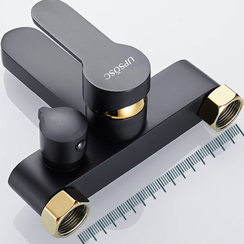 Modern Tub Faucet Lever Handle Wall Mount Fixed Bathtub Faucet Clearhalo 'Bathroom Remodel & Bathroom Fixtures' 'Bathtub Faucets' 'bathtub_faucets' 'Home Improvement' 'home_improvement' 'home_improvement_bathtub_faucets' 7395836