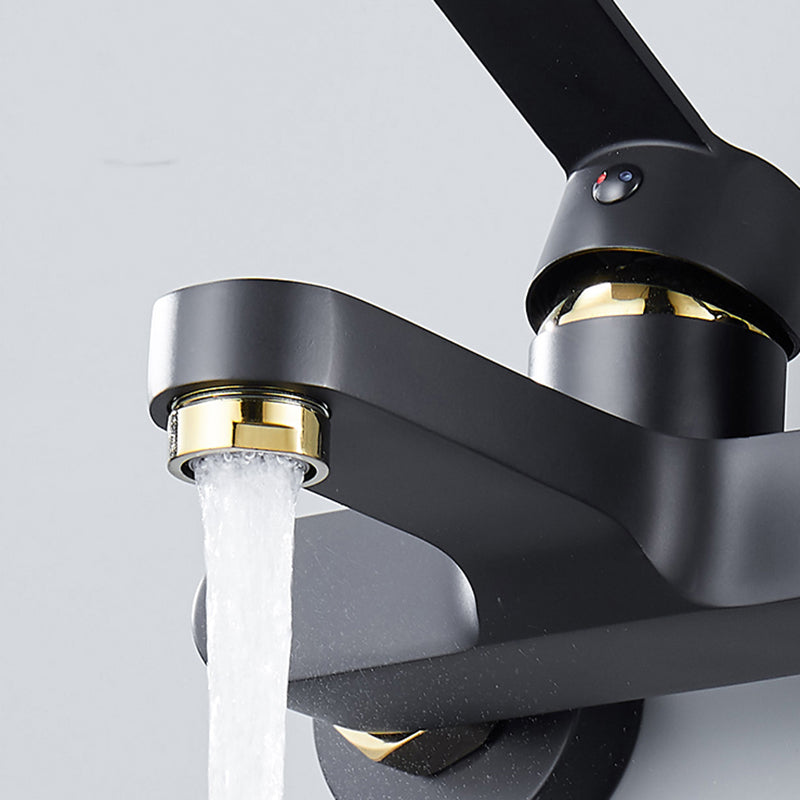 Modern Tub Faucet Lever Handle Wall Mount Fixed Bathtub Faucet Clearhalo 'Bathroom Remodel & Bathroom Fixtures' 'Bathtub Faucets' 'bathtub_faucets' 'Home Improvement' 'home_improvement' 'home_improvement_bathtub_faucets' 7395845