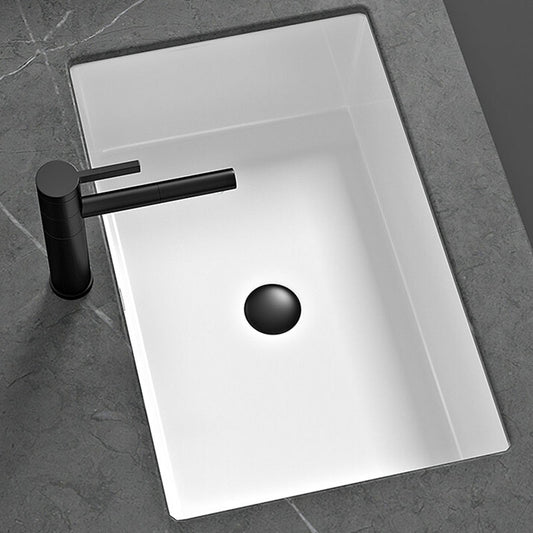 Bathroom Sink Ceramic Pull-out Faucet White Rectangular Washroom Sink Clearhalo 'Bathroom Remodel & Bathroom Fixtures' 'Bathroom Sinks & Faucet Components' 'Bathroom Sinks' 'bathroom_sink' 'Home Improvement' 'home_improvement' 'home_improvement_bathroom_sink' 7395940