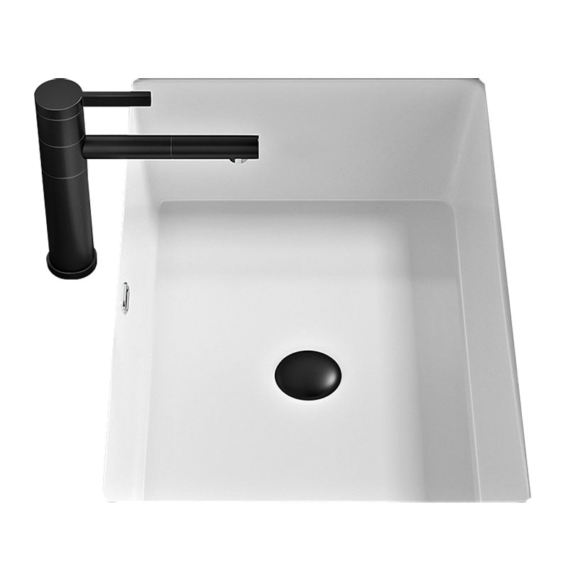 Bathroom Sink Ceramic Pull-out Faucet White Rectangular Washroom Sink Clearhalo 'Bathroom Remodel & Bathroom Fixtures' 'Bathroom Sinks & Faucet Components' 'Bathroom Sinks' 'bathroom_sink' 'Home Improvement' 'home_improvement' 'home_improvement_bathroom_sink' 7395948