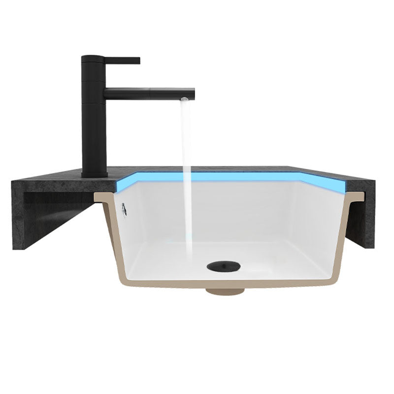 Bathroom Sink Ceramic Pull-out Faucet White Rectangular Washroom Sink Clearhalo 'Bathroom Remodel & Bathroom Fixtures' 'Bathroom Sinks & Faucet Components' 'Bathroom Sinks' 'bathroom_sink' 'Home Improvement' 'home_improvement' 'home_improvement_bathroom_sink' 7395952