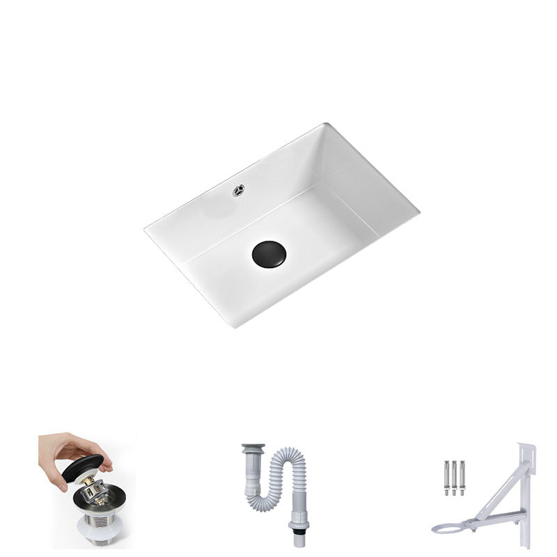 Bathroom Sink Ceramic Pull-out Faucet White Rectangular Washroom Sink 21"L x 14"W x 6"H Unavailiable Sink Clearhalo 'Bathroom Remodel & Bathroom Fixtures' 'Bathroom Sinks & Faucet Components' 'Bathroom Sinks' 'bathroom_sink' 'Home Improvement' 'home_improvement' 'home_improvement_bathroom_sink' 7395964