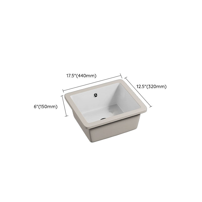 Bathroom Sink Ceramic Pull-out Faucet White Rectangular Washroom Sink Clearhalo 'Bathroom Remodel & Bathroom Fixtures' 'Bathroom Sinks & Faucet Components' 'Bathroom Sinks' 'bathroom_sink' 'Home Improvement' 'home_improvement' 'home_improvement_bathroom_sink' 7395975