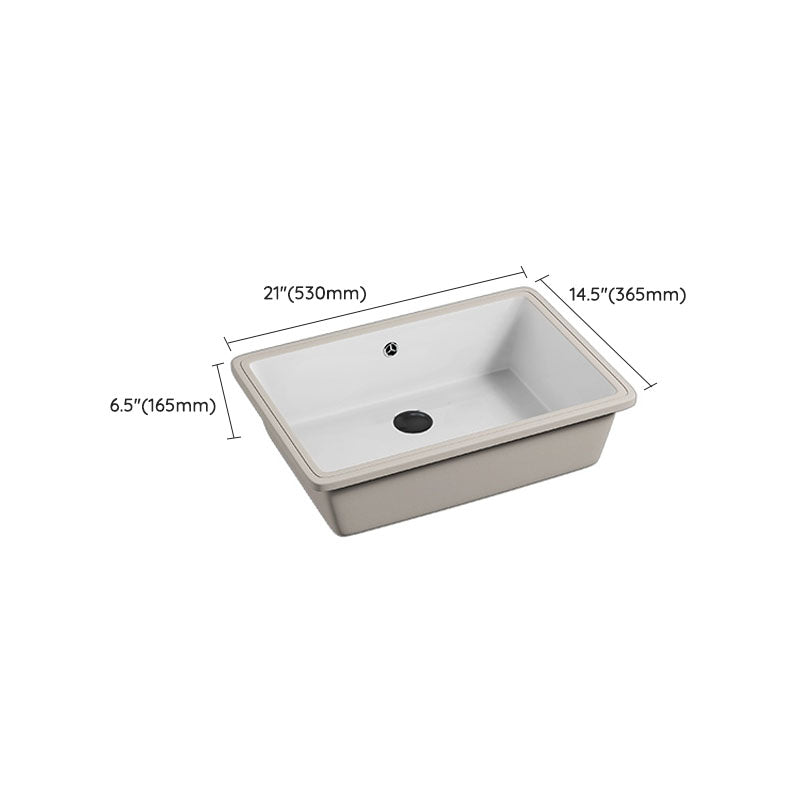 Bathroom Sink Ceramic Pull-out Faucet White Rectangular Washroom Sink Clearhalo 'Bathroom Remodel & Bathroom Fixtures' 'Bathroom Sinks & Faucet Components' 'Bathroom Sinks' 'bathroom_sink' 'Home Improvement' 'home_improvement' 'home_improvement_bathroom_sink' 7395977