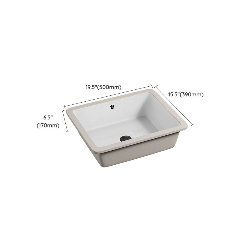 Bathroom Sink Ceramic Pull-out Faucet White Rectangular Washroom Sink Clearhalo 'Bathroom Remodel & Bathroom Fixtures' 'Bathroom Sinks & Faucet Components' 'Bathroom Sinks' 'bathroom_sink' 'Home Improvement' 'home_improvement' 'home_improvement_bathroom_sink' 7395978