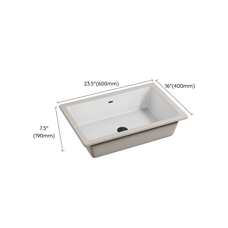 Bathroom Sink Ceramic Pull-out Faucet White Rectangular Washroom Sink Clearhalo 'Bathroom Remodel & Bathroom Fixtures' 'Bathroom Sinks & Faucet Components' 'Bathroom Sinks' 'bathroom_sink' 'Home Improvement' 'home_improvement' 'home_improvement_bathroom_sink' 7395980