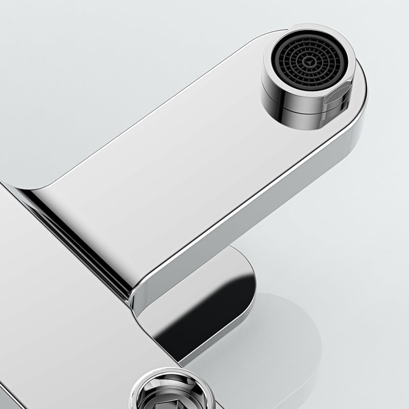 Single Lever Handle Tub Faucet 2 Holes Wall-Mounted Handshower Low Arc Tub Filler Clearhalo 'Bathroom Remodel & Bathroom Fixtures' 'Bathtub Faucets' 'bathtub_faucets' 'Home Improvement' 'home_improvement' 'home_improvement_bathtub_faucets' 7395994