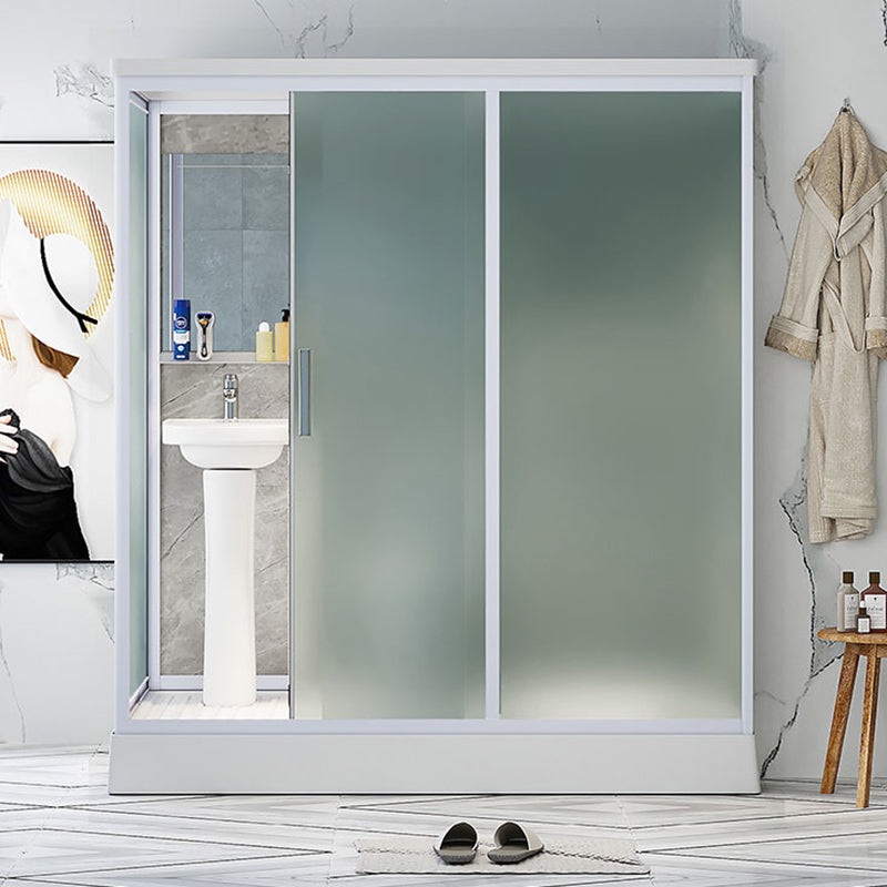 Frosted Tempered Glass Shower Enclosure Rectangle Shower Enclosure 75"L x 47"W x 85"H Front Opening Clearhalo 'Bathroom Remodel & Bathroom Fixtures' 'Home Improvement' 'home_improvement' 'home_improvement_shower_stalls_enclosures' 'Shower Stalls & Enclosures' 'shower_stalls_enclosures' 'Showers & Bathtubs' 7396100
