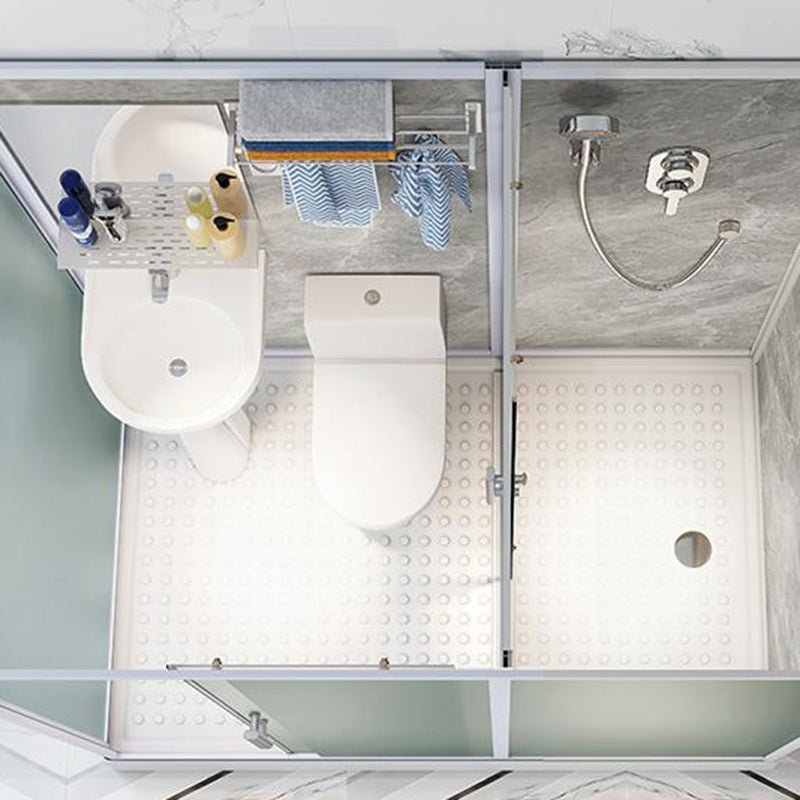 Frosted Tempered Glass Shower Enclosure Rectangle Shower Enclosure Clearhalo 'Bathroom Remodel & Bathroom Fixtures' 'Home Improvement' 'home_improvement' 'home_improvement_shower_stalls_enclosures' 'Shower Stalls & Enclosures' 'shower_stalls_enclosures' 'Showers & Bathtubs' 7396110