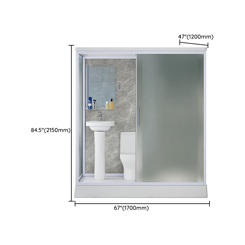 Frosted Tempered Glass Shower Enclosure Rectangle Shower Enclosure Clearhalo 'Bathroom Remodel & Bathroom Fixtures' 'Home Improvement' 'home_improvement' 'home_improvement_shower_stalls_enclosures' 'Shower Stalls & Enclosures' 'shower_stalls_enclosures' 'Showers & Bathtubs' 7396118