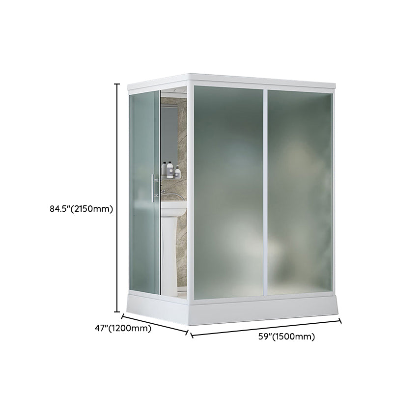 Frosted Tempered Glass Shower Enclosure Rectangle Shower Enclosure Clearhalo 'Bathroom Remodel & Bathroom Fixtures' 'Home Improvement' 'home_improvement' 'home_improvement_shower_stalls_enclosures' 'Shower Stalls & Enclosures' 'shower_stalls_enclosures' 'Showers & Bathtubs' 7396125