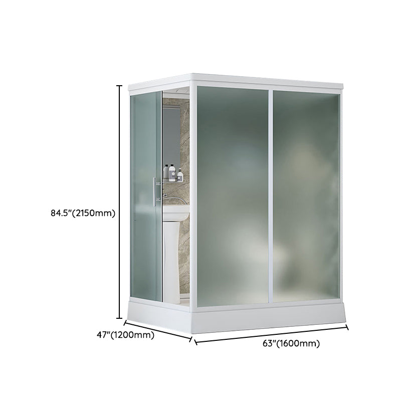 Frosted Tempered Glass Shower Enclosure Rectangle Shower Enclosure Clearhalo 'Bathroom Remodel & Bathroom Fixtures' 'Home Improvement' 'home_improvement' 'home_improvement_shower_stalls_enclosures' 'Shower Stalls & Enclosures' 'shower_stalls_enclosures' 'Showers & Bathtubs' 7396127