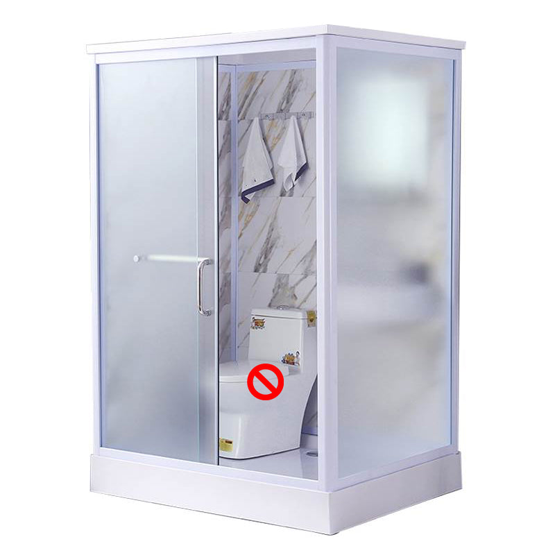 Framed Single Sliding Shower Kit Rectangle Frosted Shower Kit Marble 43.3"L x 55.1"W x 84.6"H Toilet Not Included Clearhalo 'Bathroom Remodel & Bathroom Fixtures' 'Home Improvement' 'home_improvement' 'home_improvement_shower_stalls_enclosures' 'Shower Stalls & Enclosures' 'shower_stalls_enclosures' 'Showers & Bathtubs' 7396131