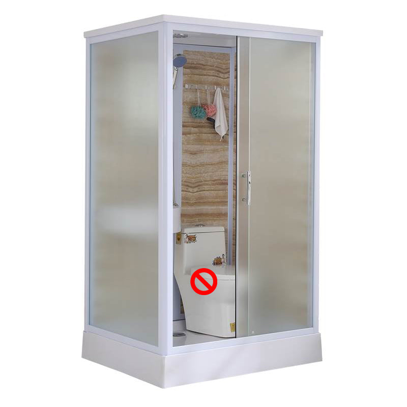 Framed Single Sliding Shower Kit Rectangle Frosted Shower Kit Wood 39"L x 47"W x 85"H Toilet Not Included Clearhalo 'Bathroom Remodel & Bathroom Fixtures' 'Home Improvement' 'home_improvement' 'home_improvement_shower_stalls_enclosures' 'Shower Stalls & Enclosures' 'shower_stalls_enclosures' 'Showers & Bathtubs' 7396138