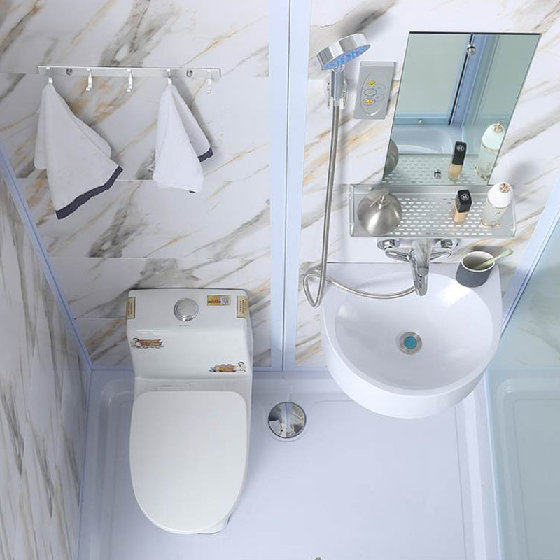 Framed Single Sliding Shower Kit Rectangle Frosted Shower Kit Clearhalo 'Bathroom Remodel & Bathroom Fixtures' 'Home Improvement' 'home_improvement' 'home_improvement_shower_stalls_enclosures' 'Shower Stalls & Enclosures' 'shower_stalls_enclosures' 'Showers & Bathtubs' 7396141