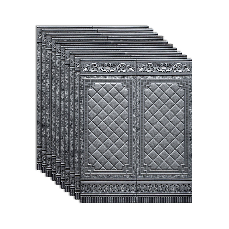 3D Backsplash Panels Contemporary Plastic Backsplash Panels with Waterproof Silver Gray 10-Piece Set Clearhalo 'Flooring 'Home Improvement' 'home_improvement' 'home_improvement_wall_paneling' 'Wall Paneling' 'wall_paneling' 'Walls & Ceilings' Walls and Ceiling' 7396923