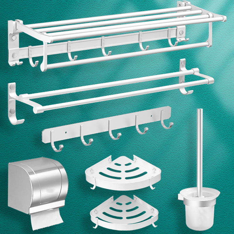 Modern Bathroom Accessories Hardware Set White Metal Bathroom Accessory Kit Clearhalo 'Bathroom Hardware Sets' 'Bathroom Hardware' 'Bathroom Remodel & Bathroom Fixtures' 'bathroom_hardware_sets' 'Home Improvement' 'home_improvement' 'home_improvement_bathroom_hardware_sets' 7397051