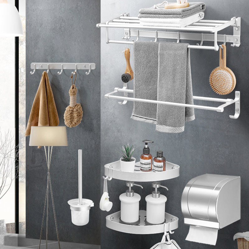 Modern Bathroom Accessories Hardware Set White Metal Bathroom Accessory Kit Clearhalo 'Bathroom Hardware Sets' 'Bathroom Hardware' 'Bathroom Remodel & Bathroom Fixtures' 'bathroom_hardware_sets' 'Home Improvement' 'home_improvement' 'home_improvement_bathroom_hardware_sets' 7397057