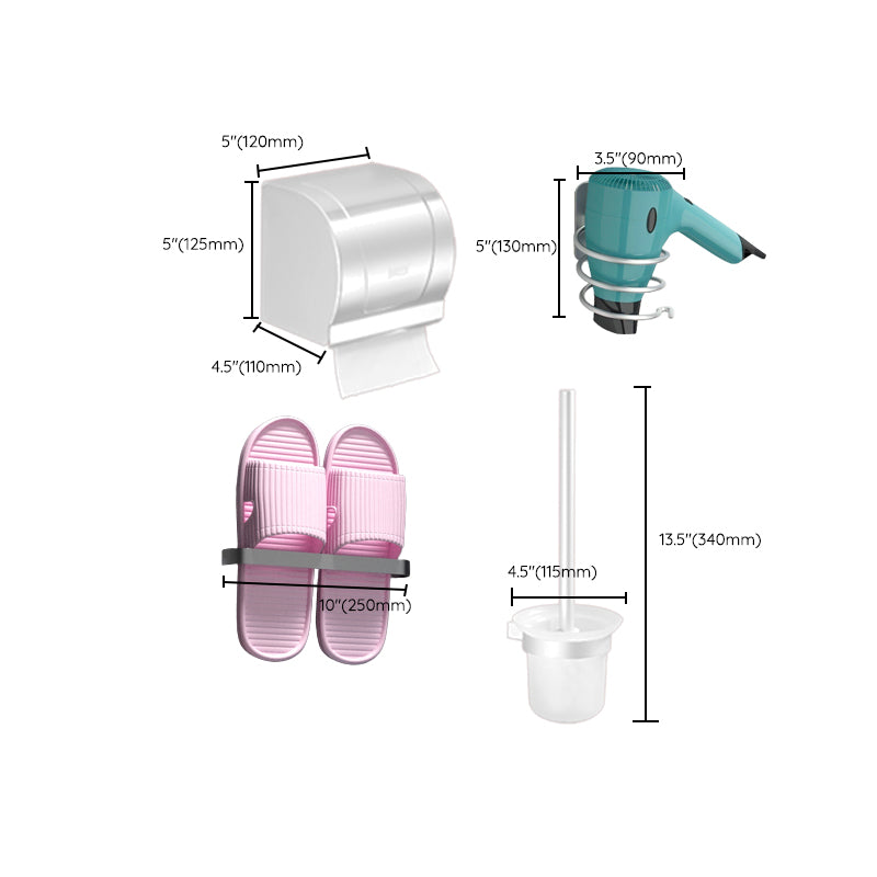 Modern Bathroom Accessories Hardware Set White Metal Bathroom Accessory Kit Clearhalo 'Bathroom Hardware Sets' 'Bathroom Hardware' 'Bathroom Remodel & Bathroom Fixtures' 'bathroom_hardware_sets' 'Home Improvement' 'home_improvement' 'home_improvement_bathroom_hardware_sets' 7397077