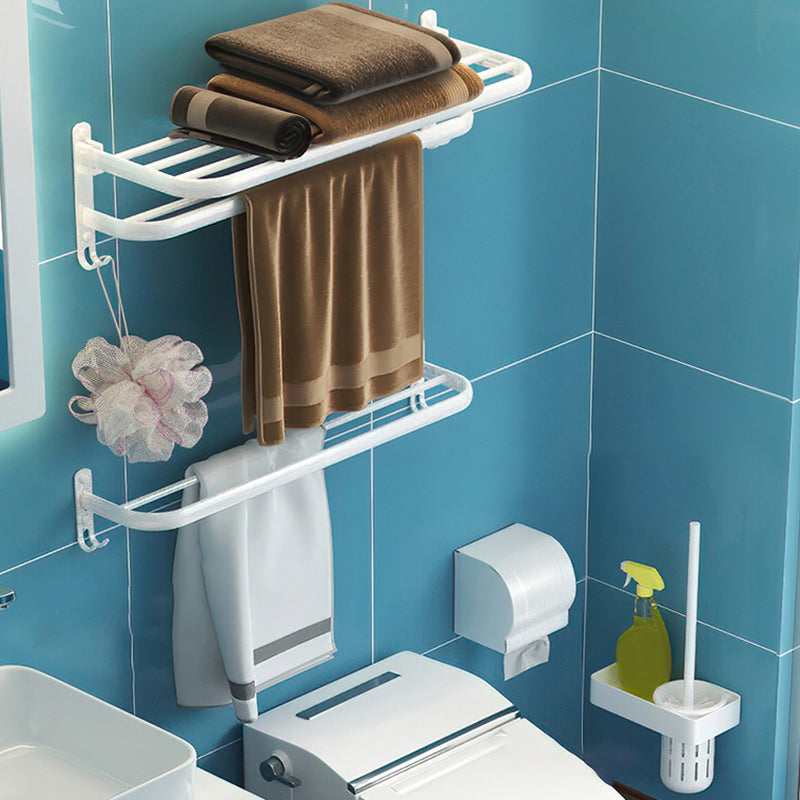 Modern Bathroom Hardware Set White Metal Bathroom Accessory Kit 4-Piece Set (Towel Bar) Clearhalo 'Bathroom Hardware Sets' 'Bathroom Hardware' 'Bathroom Remodel & Bathroom Fixtures' 'bathroom_hardware_sets' 'Home Improvement' 'home_improvement' 'home_improvement_bathroom_hardware_sets' 7397108