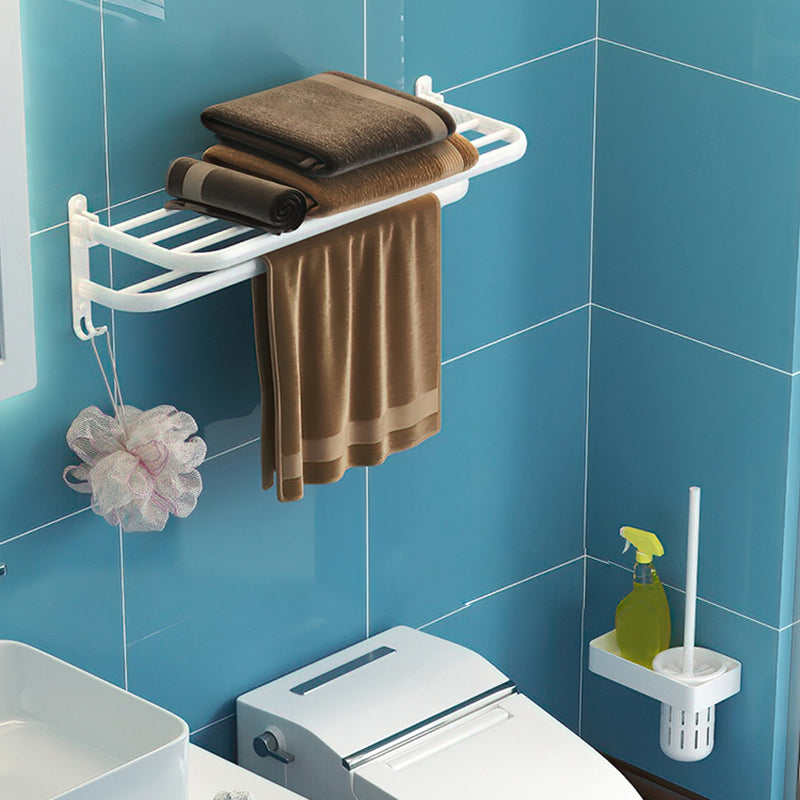 Modern Bathroom Hardware Set White Metal Bathroom Accessory Kit Towel Rack with Toilet Brush Clearhalo 'Bathroom Hardware Sets' 'Bathroom Hardware' 'Bathroom Remodel & Bathroom Fixtures' 'bathroom_hardware_sets' 'Home Improvement' 'home_improvement' 'home_improvement_bathroom_hardware_sets' 7397112