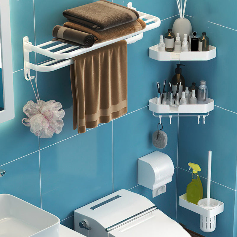 Modern Bathroom Hardware Set White Metal Bathroom Accessory Kit 5-Piece Set (Toilet Brush) Clearhalo 'Bathroom Hardware Sets' 'Bathroom Hardware' 'Bathroom Remodel & Bathroom Fixtures' 'bathroom_hardware_sets' 'Home Improvement' 'home_improvement' 'home_improvement_bathroom_hardware_sets' 7397115