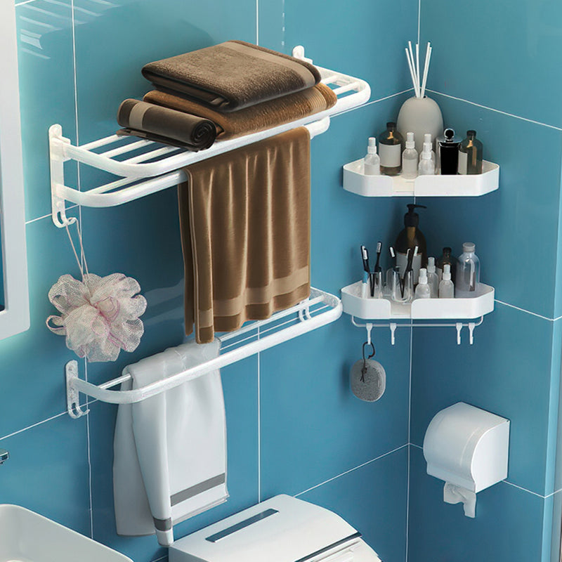 Modern Bathroom Hardware Set White Metal Bathroom Accessory Kit 5-Piece Set (Toilet Paper Holder) Clearhalo 'Bathroom Hardware Sets' 'Bathroom Hardware' 'Bathroom Remodel & Bathroom Fixtures' 'bathroom_hardware_sets' 'Home Improvement' 'home_improvement' 'home_improvement_bathroom_hardware_sets' 7397117