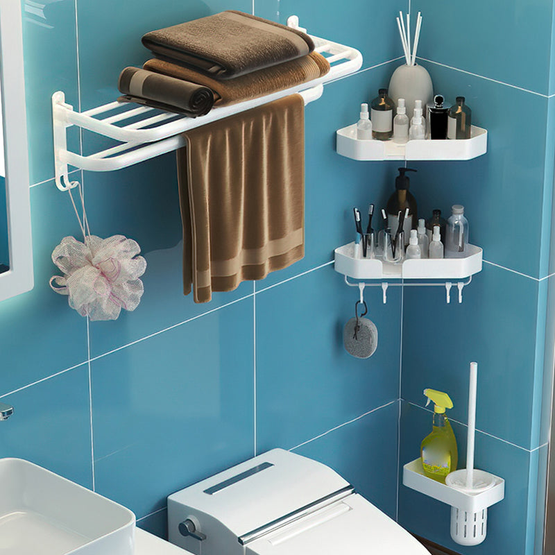 Modern Bathroom Hardware Set White Metal Bathroom Accessory Kit 4-Piece Set (Toilet Brush) Clearhalo 'Bathroom Hardware Sets' 'Bathroom Hardware' 'Bathroom Remodel & Bathroom Fixtures' 'bathroom_hardware_sets' 'Home Improvement' 'home_improvement' 'home_improvement_bathroom_hardware_sets' 7397119