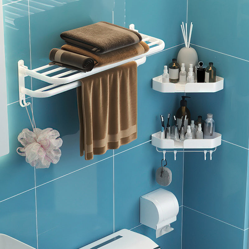 Modern Bathroom Hardware Set White Metal Bathroom Accessory Kit 4-Piece Set (Toilet Paper Holder) Clearhalo 'Bathroom Hardware Sets' 'Bathroom Hardware' 'Bathroom Remodel & Bathroom Fixtures' 'bathroom_hardware_sets' 'Home Improvement' 'home_improvement' 'home_improvement_bathroom_hardware_sets' 7397121