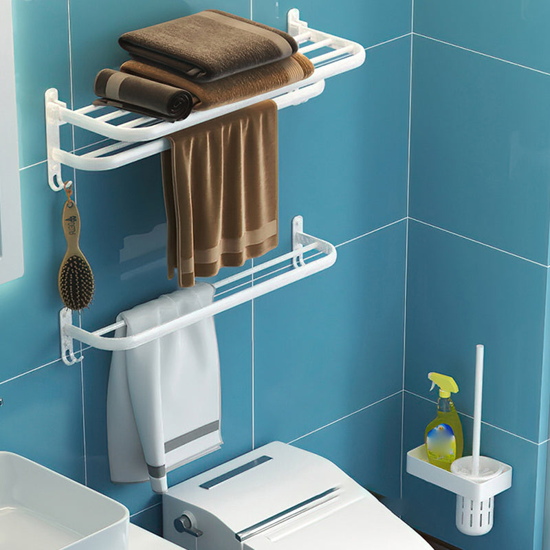 Modern Bathroom Hardware Set White Metal Bathroom Accessory Kit 3-Piece Set (Towel Bar) Clearhalo 'Bathroom Hardware Sets' 'Bathroom Hardware' 'Bathroom Remodel & Bathroom Fixtures' 'bathroom_hardware_sets' 'Home Improvement' 'home_improvement' 'home_improvement_bathroom_hardware_sets' 7397129