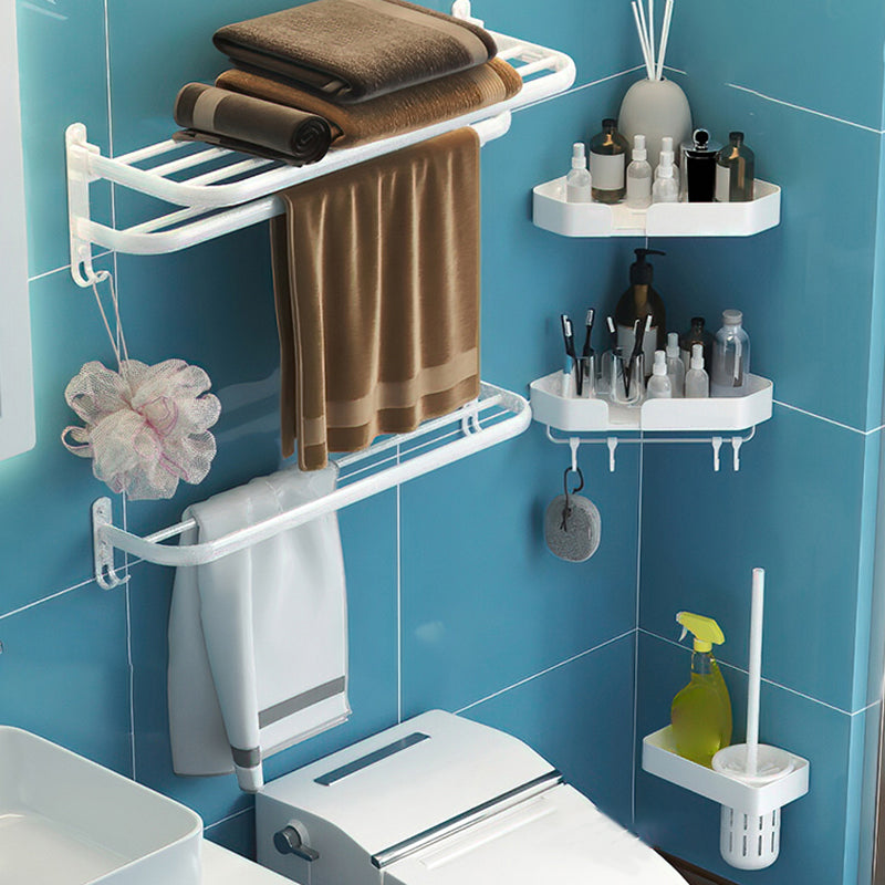 Modern Bathroom Hardware Set White Metal Bathroom Accessory Kit 5-Piece Set (Towel Bar) Clearhalo 'Bathroom Hardware Sets' 'Bathroom Hardware' 'Bathroom Remodel & Bathroom Fixtures' 'bathroom_hardware_sets' 'Home Improvement' 'home_improvement' 'home_improvement_bathroom_hardware_sets' 7397130