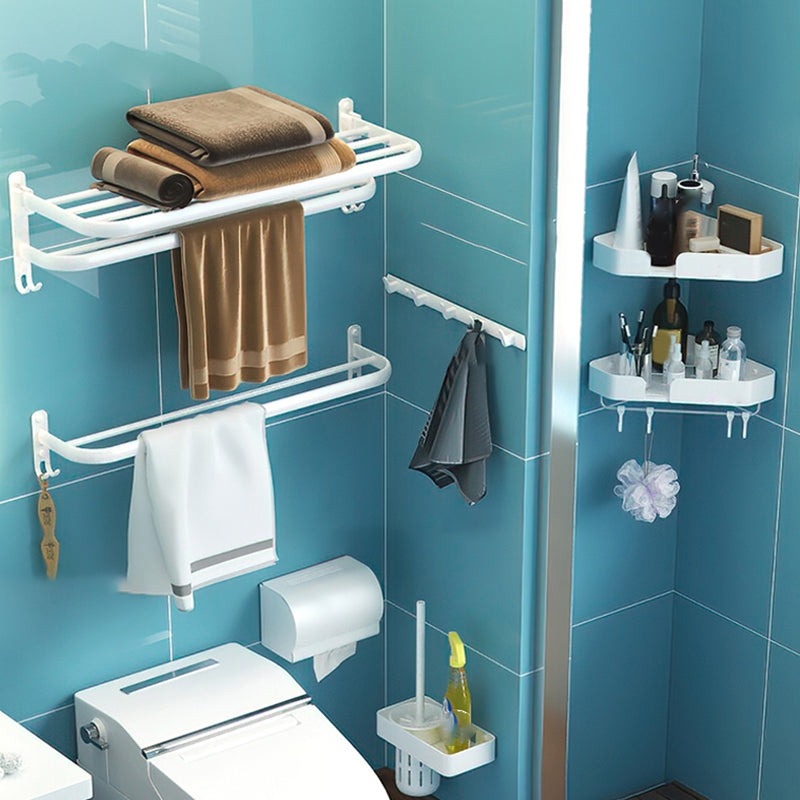 Modern Bathroom Hardware Set White Metal Bathroom Accessory Kit 7-Piece Set (8"L Toilet Paper Holder) Clearhalo 'Bathroom Hardware Sets' 'Bathroom Hardware' 'Bathroom Remodel & Bathroom Fixtures' 'bathroom_hardware_sets' 'Home Improvement' 'home_improvement' 'home_improvement_bathroom_hardware_sets' 7397132