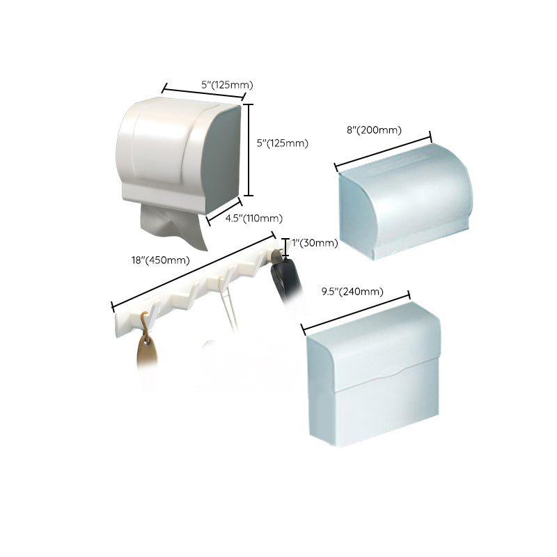 Modern Bathroom Hardware Set White Metal Bathroom Accessory Kit Clearhalo 'Bathroom Hardware Sets' 'Bathroom Hardware' 'Bathroom Remodel & Bathroom Fixtures' 'bathroom_hardware_sets' 'Home Improvement' 'home_improvement' 'home_improvement_bathroom_hardware_sets' 7397136