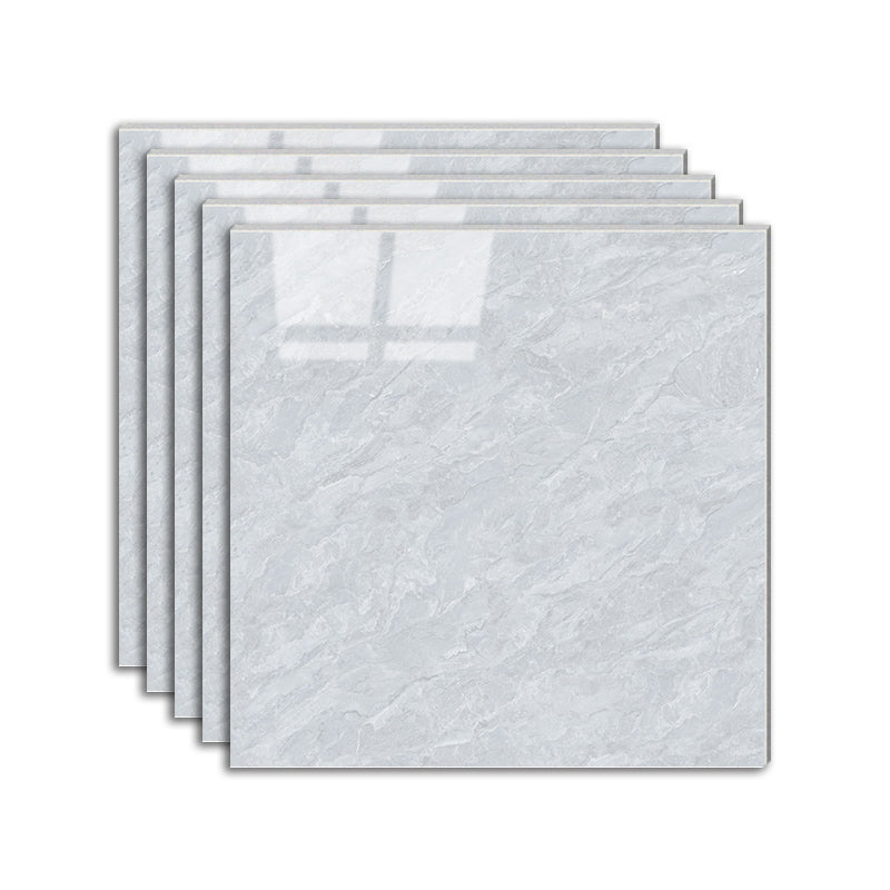 Modern Square Marbling Singular Tile Slip Resistant Polished Tile White-Gray Clearhalo 'Floor Tiles & Wall Tiles' 'floor_tiles_wall_tiles' 'Flooring 'Home Improvement' 'home_improvement' 'home_improvement_floor_tiles_wall_tiles' Walls and Ceiling' 7397451