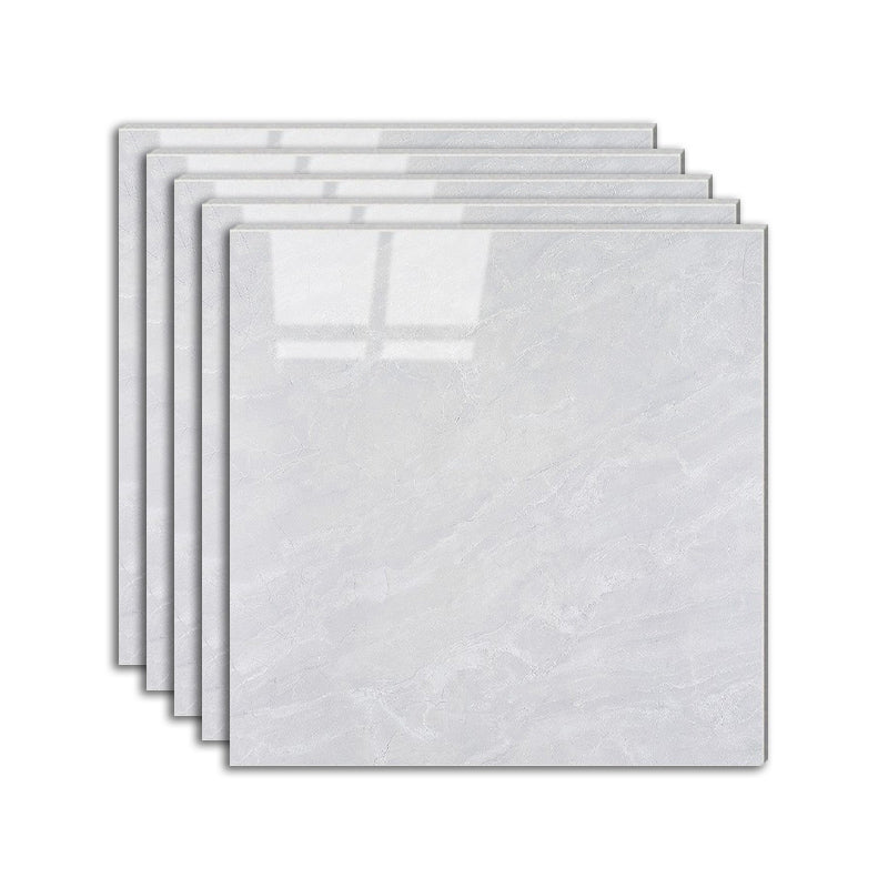 Modern Square Marbling Singular Tile Slip Resistant Polished Tile Gray-White Clearhalo 'Floor Tiles & Wall Tiles' 'floor_tiles_wall_tiles' 'Flooring 'Home Improvement' 'home_improvement' 'home_improvement_floor_tiles_wall_tiles' Walls and Ceiling' 7397453
